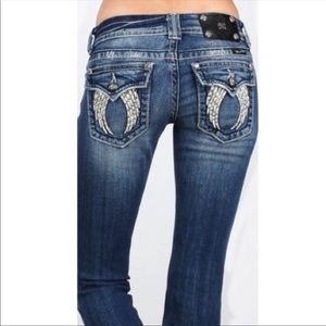 Miss Me bling angel wings pockets jeans 30